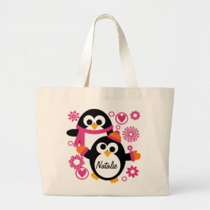 La bolsa de asas personalizada de los pingüinos
