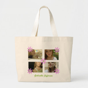 La bolsa de asas personalizada del collage de la