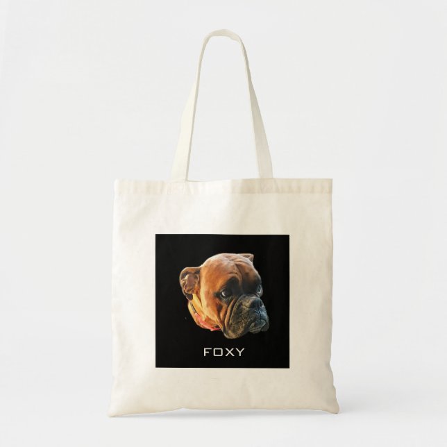 La bolsa de asas personalizada del perro de la (Frente)