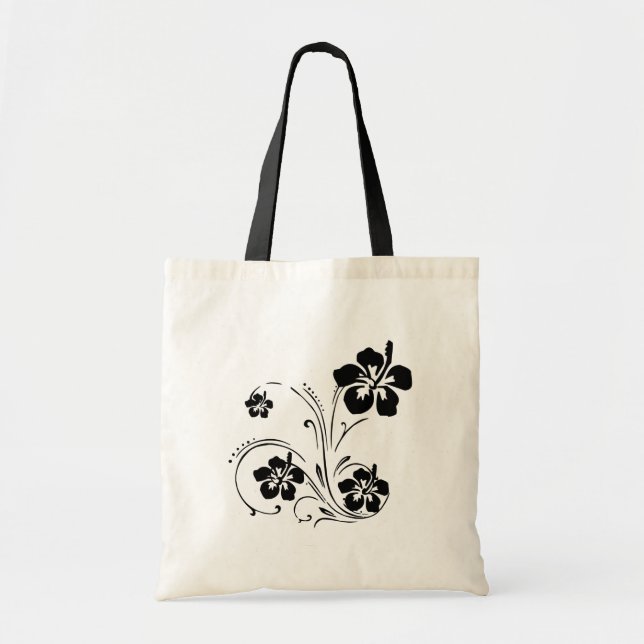 La bolsa de asas personalizada plantilla negra de (Frente)