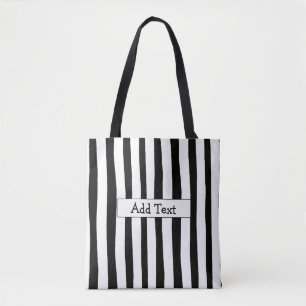 La bolsa de asas personalizada rayada blanco y