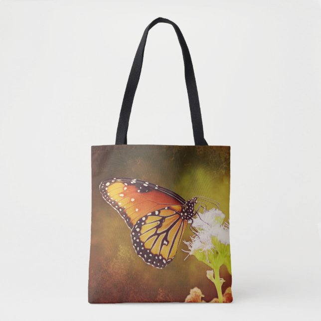 La bolsa de asas pintada de la mariposa de monarca (Anverso)