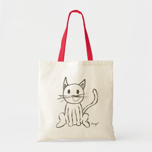 La bolsa de asas pintada del gatito (Frente)