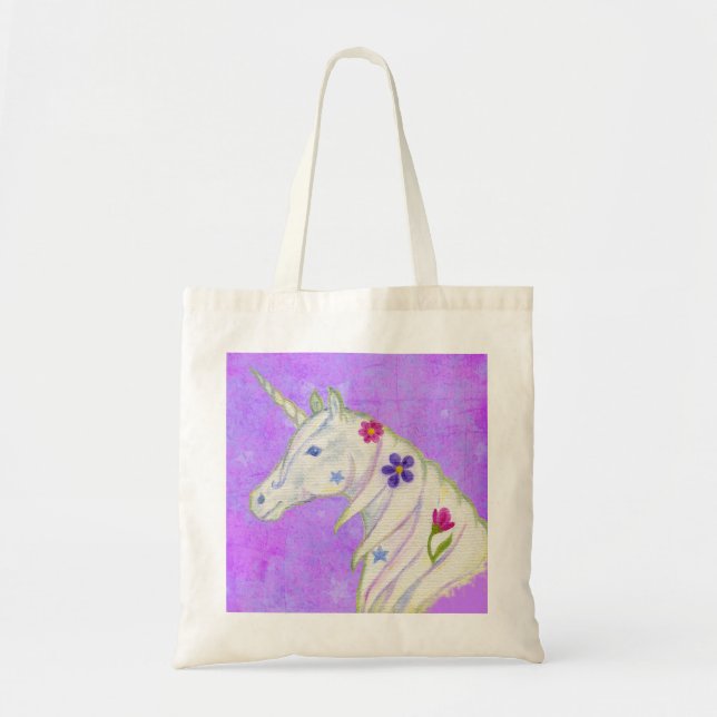 La bolsa de asas púrpura del unicornio (Frente)