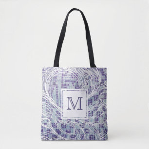 La bolsa de asas remolino azul y púrpura del del