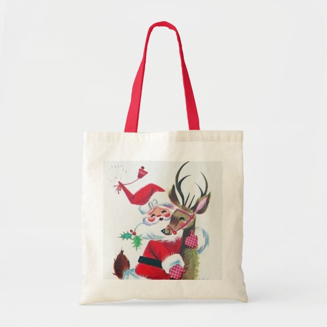 La bolsa de asas retra del día de fiesta de Santa (Frente)
