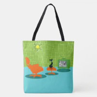 La bolsa de asas retra del gatito de la era