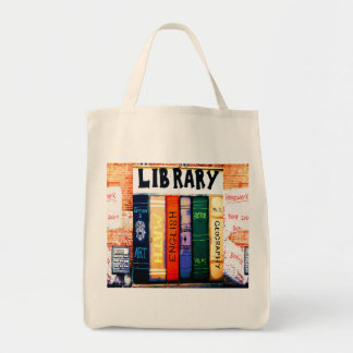 La bolsa de asas reutilizable de la biblioteca