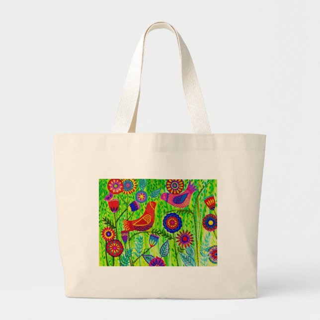 La bolsa de asas reutilizable del arte popular (Frente)