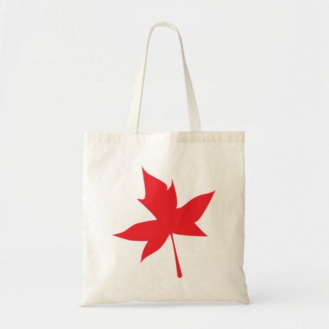 La bolsa de asas roja de la hoja de arce (Frente)
