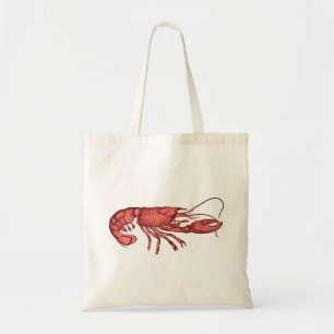 La bolsa de asas roja de la langosta con imagen