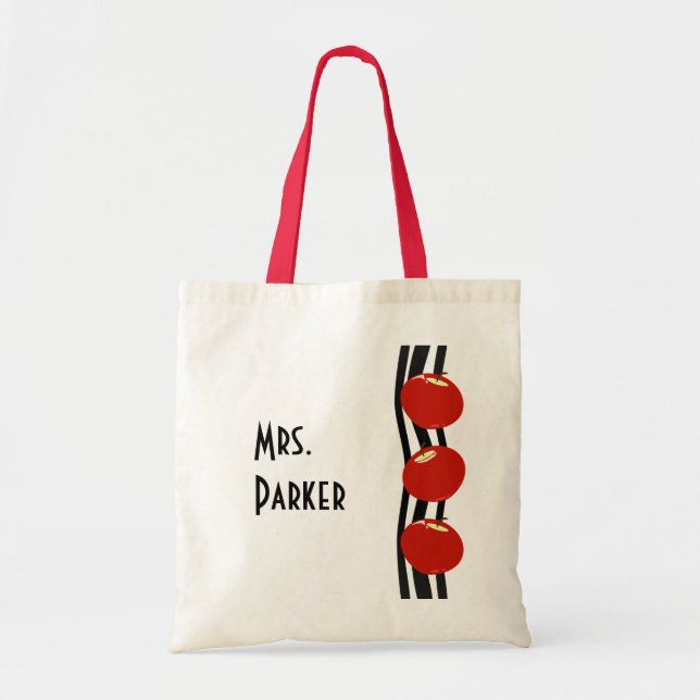 La bolsa de asas roja de las manzanas (Frente)