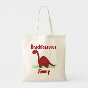 La bolsa de asas roja del dinosaurio del dibujo