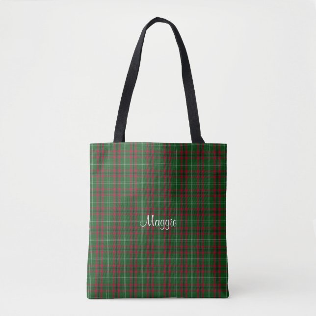 La bolsa de asas roja y verde del tartán (Anverso)