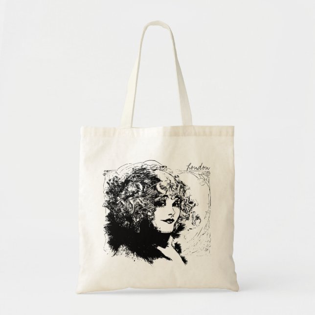 La bolsa de asas romántica del ilustracion del (Frente)