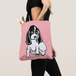 La bolsa de asas rosa clara blanco y negro de