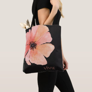 La bolsa de asas rosada coralina del personalizado