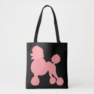La bolsa de asas rosada de la lona del caniche