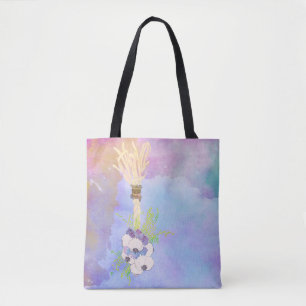 La bolsa de asas rosada de la trenza del ajo