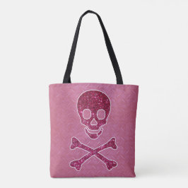 La bolsa de asas rosada del cráneo del purpurina