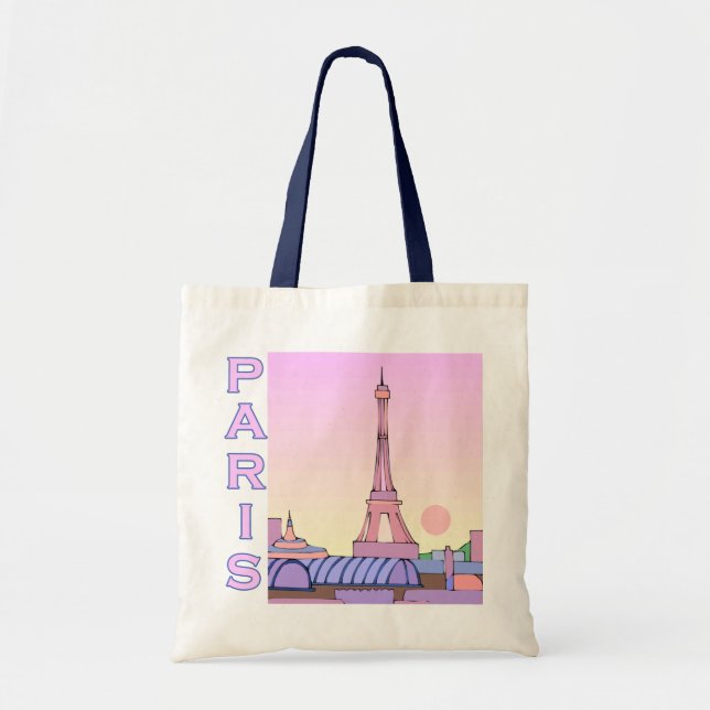 La bolsa de asas rosada del ilustracion de París (Frente)