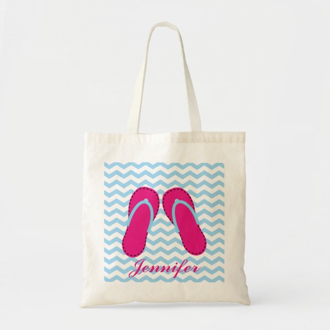 La bolsa de asas rosada personalizada de las (Frente)