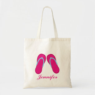 La bolsa de asas rosada personalizada de las