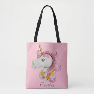 La bolsa de asas rosada personalizada del globo