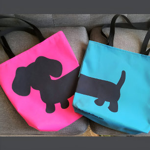 La bolsa de asas rosada y negra del Dachshund