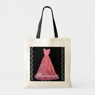 La bolsa de asas ROSADA y ROJA del algodón del