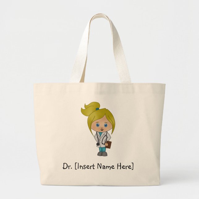 La bolsa de asas rubia femenina linda (Frente)
