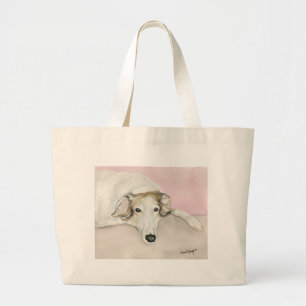 La bolsa de asas rusa de la lona de arte del perro