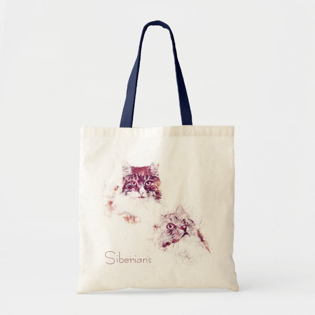 La bolsa de asas siberiana de los gatos de las (Frente)
