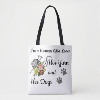 La bolsa de asas soy una mujer que ama su hilado y