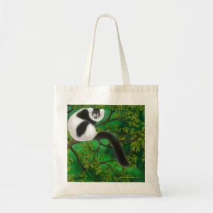 La bolsa de asas superada blanco y negro del Lemur