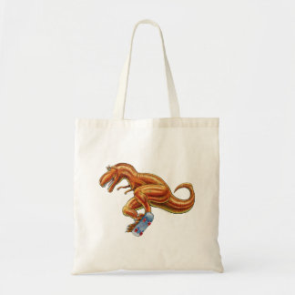 La bolsa de asas T-rex en dinosaurio del dibujo