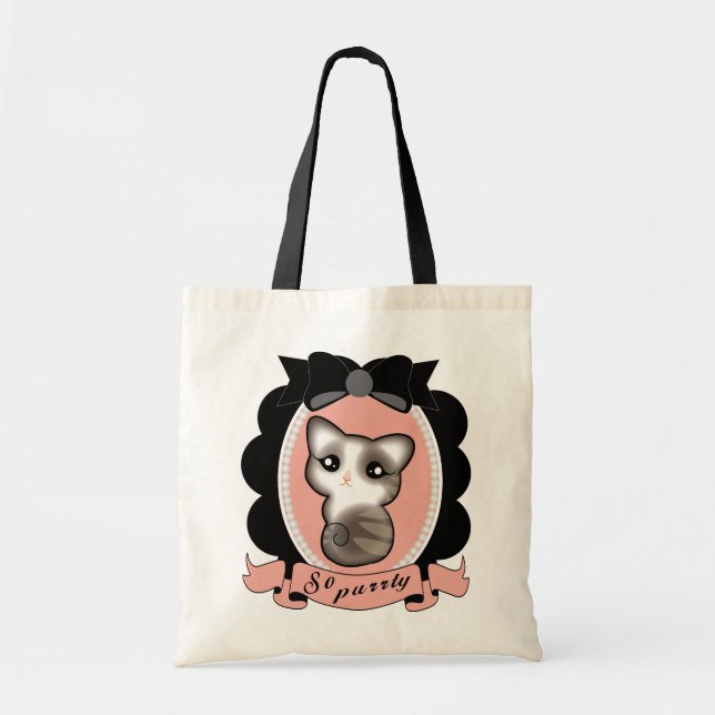La bolsa de asas tan purrty del gatito (Frente)