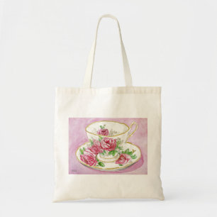 La bolsa de asas - taza de té y platillo - rosas