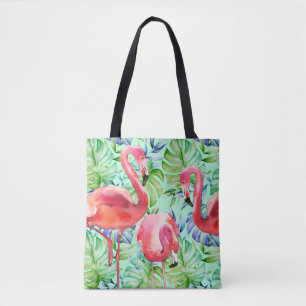 La bolsa de asas tropical del flamenco rosado de