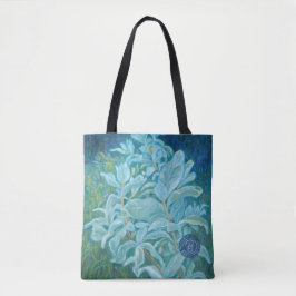 La bolsa de asas verde azulada y azul, planta del