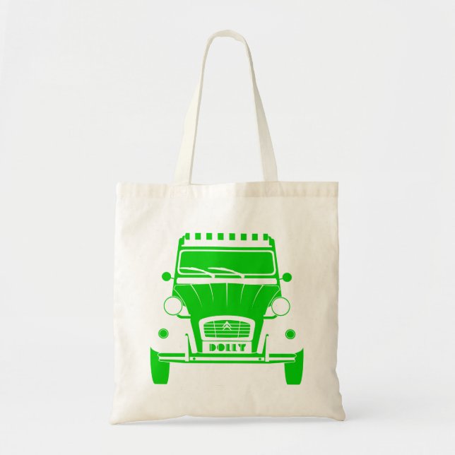 La bolsa de asas verde del carro de Citroen 2cv (Frente)