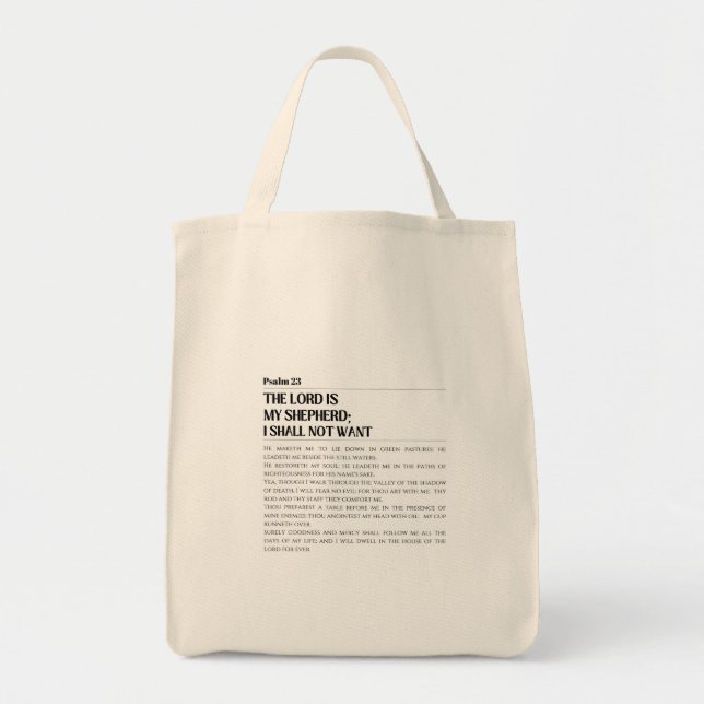 La bolsa de comestibles del Salmo 23 El Señor es m (Frente)