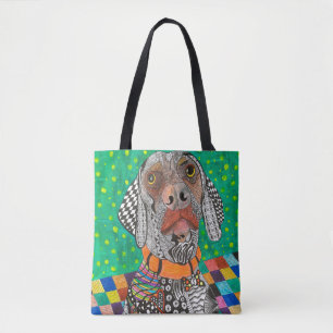 La bolsa de la tote de Weimaraner, fina y colorida