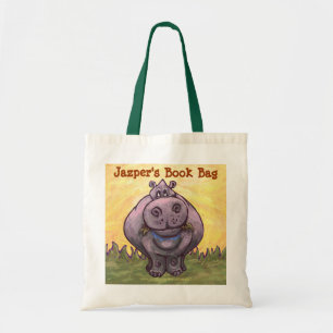 La bolsa de libros linda del hipopótamo