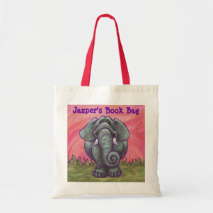 La bolsa de libros personalizada elefante lindo