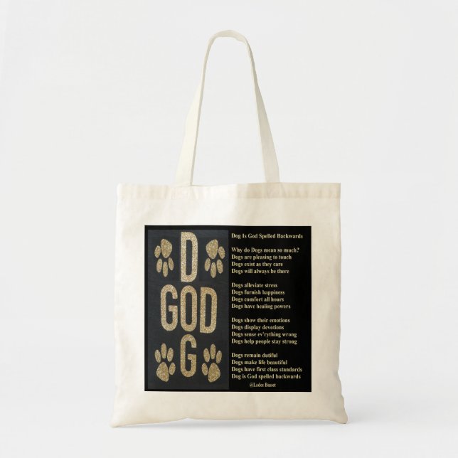 La bolsa de mano perro es Dios deletreado al revés (Frente)