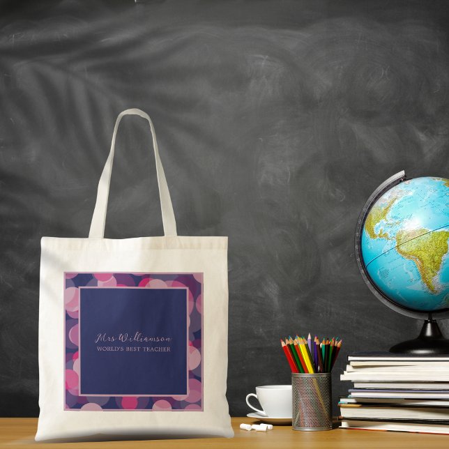 La bolsa de tocador del maestro del patrón abstrac (Bright Modern Abstract Pattern Teacher's Tote Bag. Say thank you with this personalised gift.)
