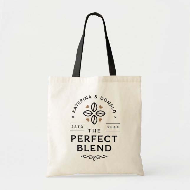 La Bolsa De Tote Del Boda De Café De Mezcla Perfec (Frente)