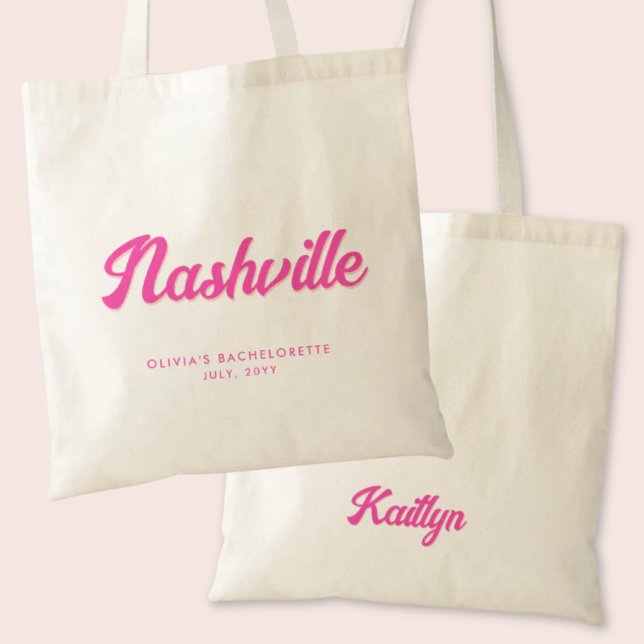 La bolsa de tote personalizada de la Bachelorette  (Nashville Bachelorette Party Custom Tote Bag)