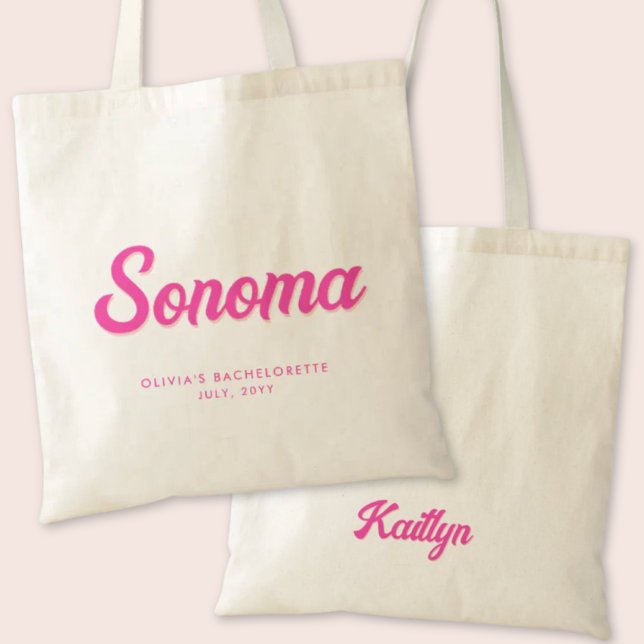 La bolsa de tote personalizada de Sonoma Bachelore (Sonoma Bachelorette Party Tote Bag)